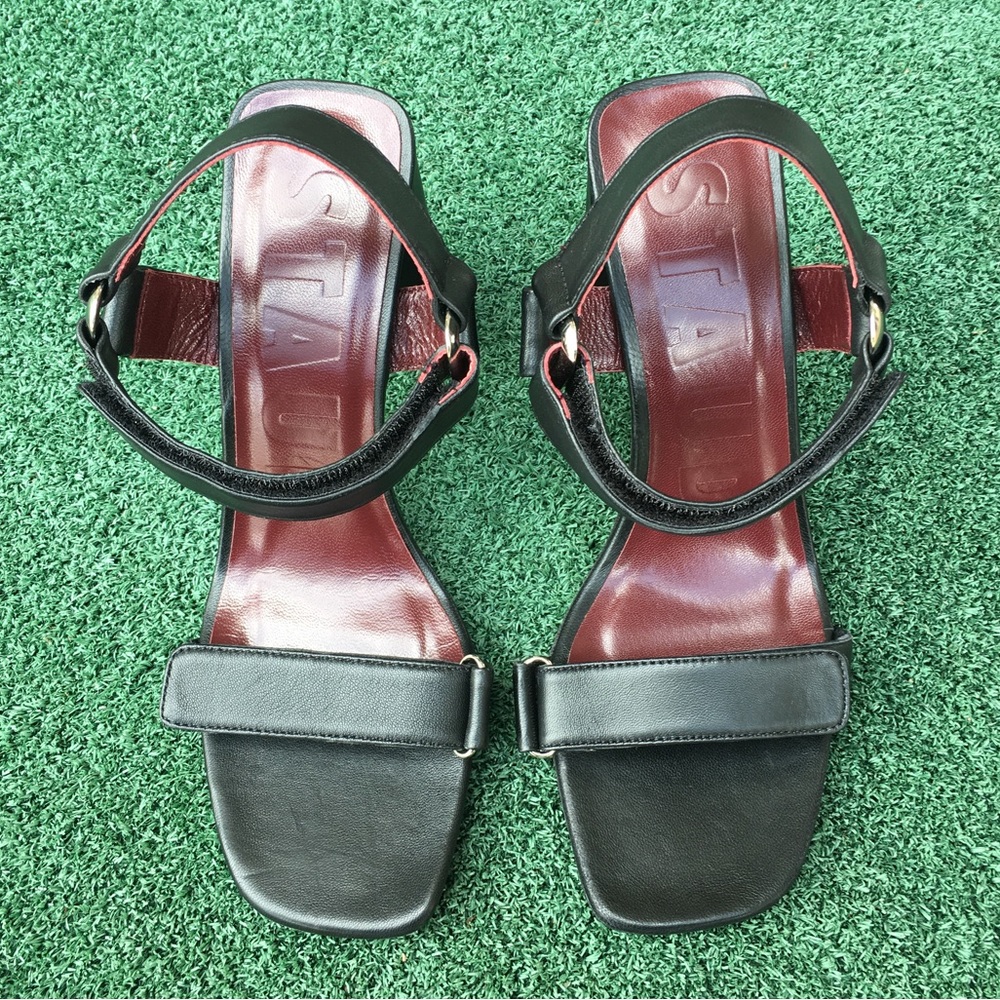 New Staud Betty Block Heel Sandal Leather Black 37 - Picture 3 of 16